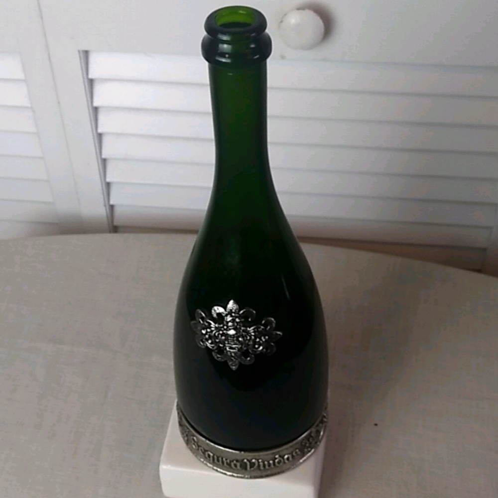 Vintage Green Glass Wine Bottle